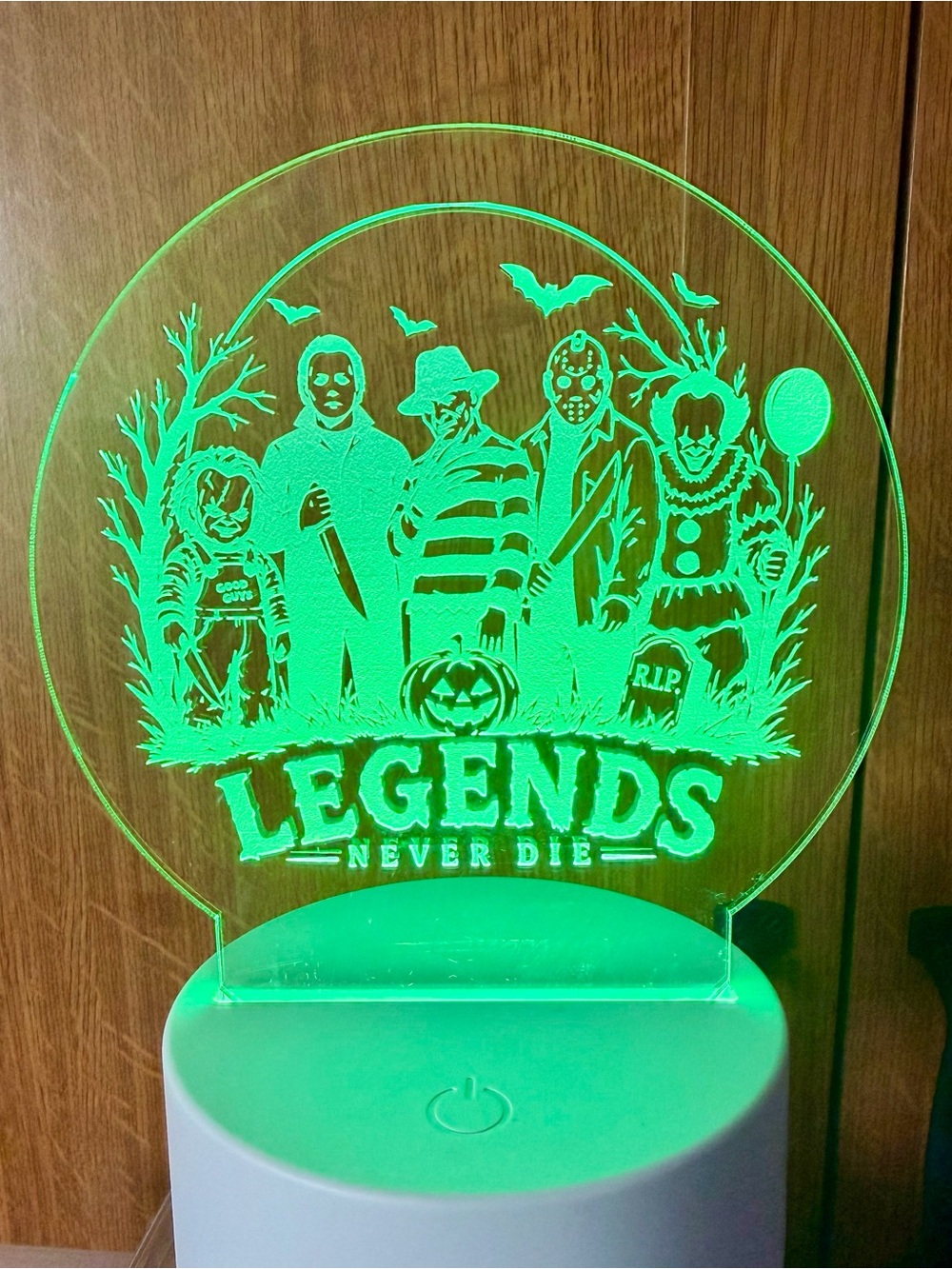 Hand crafted by me Light up Decor Legends Never Die w/remote & box NEW